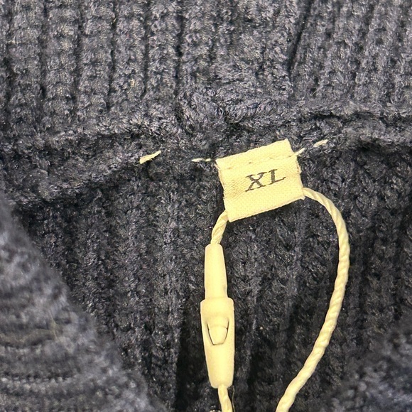 Anrabess Women’s Navy Blue Knit Hooded Sweater XL Front Roo Pockets NWT - Picture 4 of 7